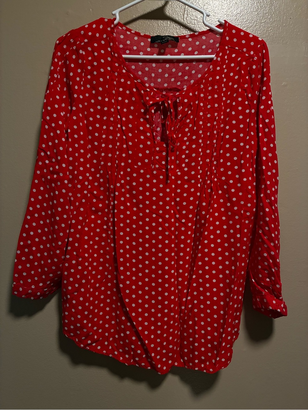 Suzanne Betro Red and White Polka Dot Top